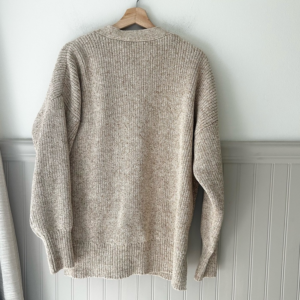 Abercrombie & Fitch Heathered Tan Chunky Knit Cardigan - Picture 4 of 4